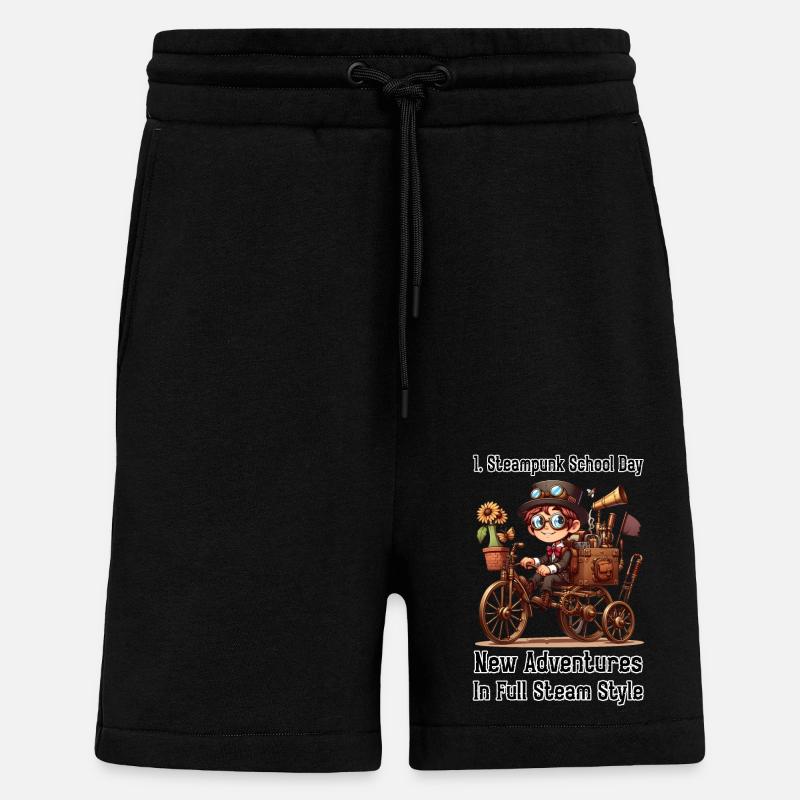 Première journée d’école Steampunk - Short bio décontracté fabriqué en UE - SOLID BLACK