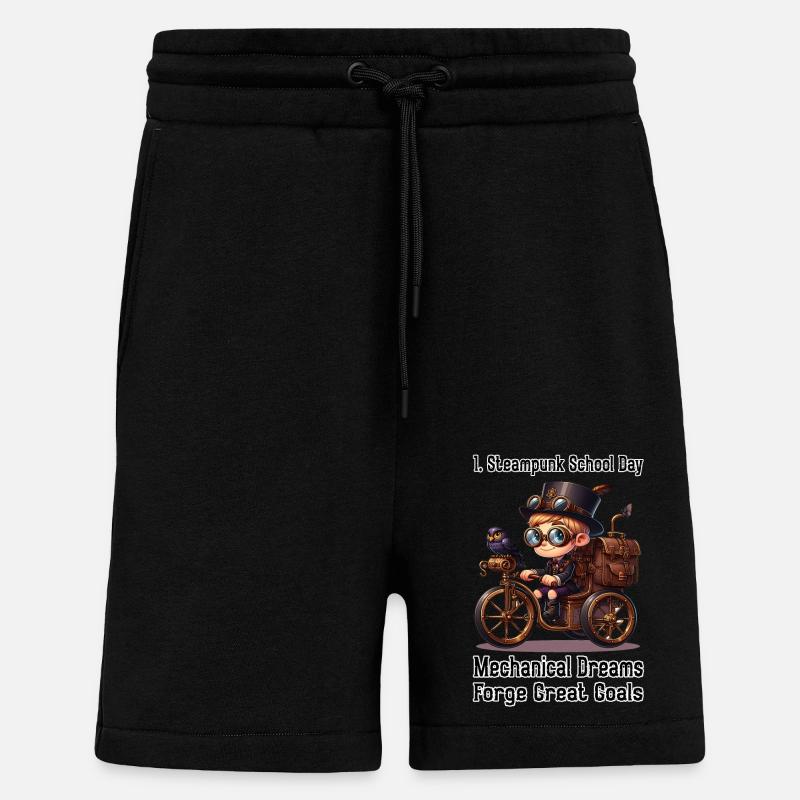 Première journée d’école Steampunk - Short bio décontracté fabriqué en UE - SOLID BLACK