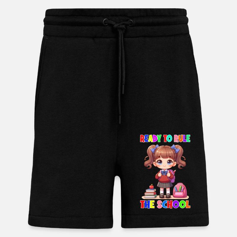 Prêt à diriger l’école - Short bio décontracté fabriqué en UE - SOLID BLACK