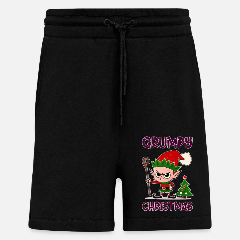 Grumpy Christmas Elf - Shorts - made by SPREAD - SOLID BLACK