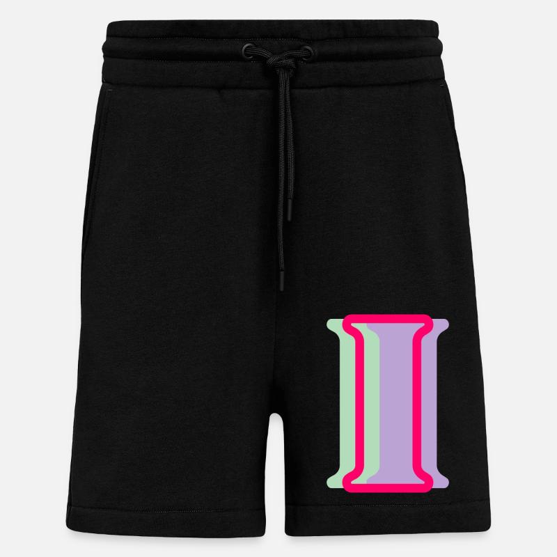 Mehrfarbiger Buchstabe i - Shorts - made by SPREAD - SOLID BLACK