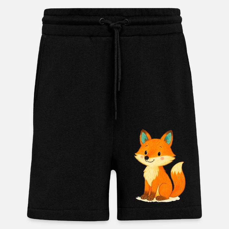 fuchs comic - Shorts - made by SPREAD - SOLID BLACK