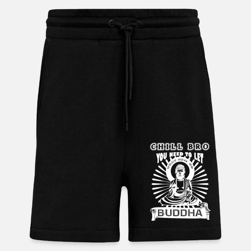 Chill Bro Go Buddha - Shorts - made by SPREAD - SOLID BLACK