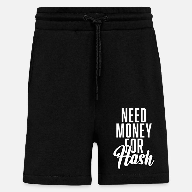 Need Money For Hash - Shorts - made by SPREAD - SOLID BLACK