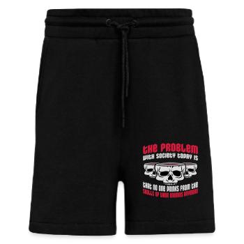 boissons de crânes ennemis - Short bio décontracté fabriqué en UE - SOLID BLACK - Devant