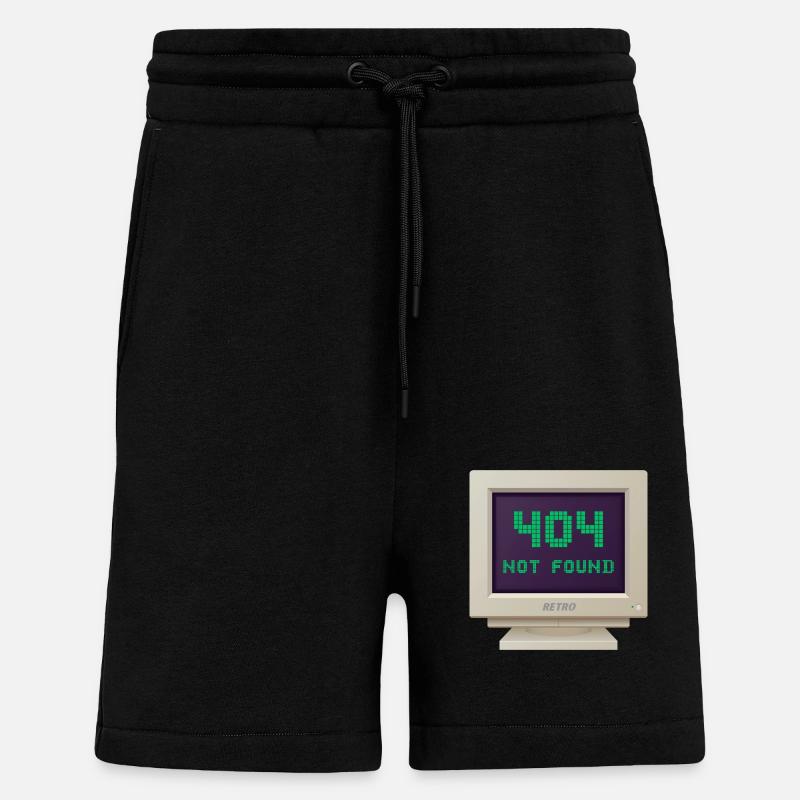 CRT Design - 404 Not found - Shorts - made by SPREAD - SOLID BLACK