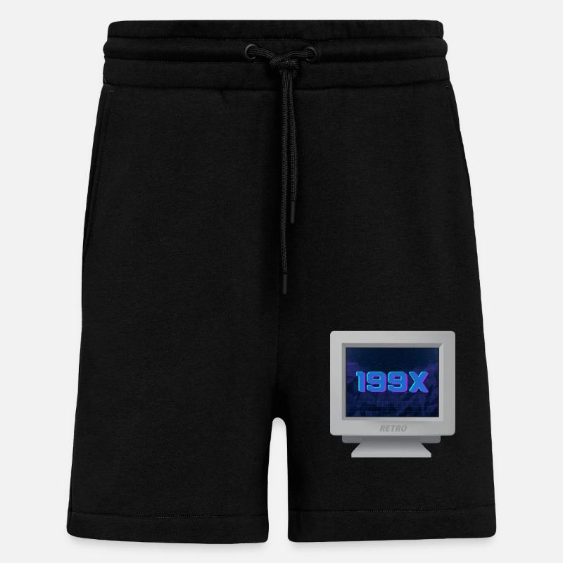 CRT Design - Rétro 90 - Short bio décontracté fabriqué en UE - SOLID BLACK