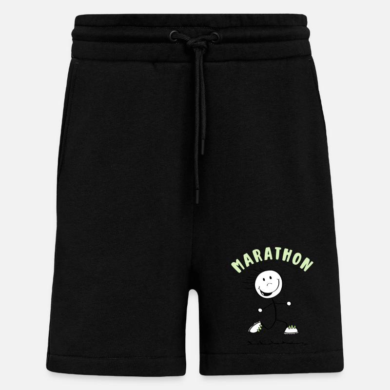 Lustiger Marathon Läufer - Strichmännchen - Shorts - made by SPREAD - SOLID BLACK