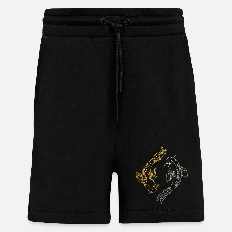 Koi Poisson / Koifique / Koifisch / Koifische - Short bio décontracté fabriqué en UE - SOLID BLACK