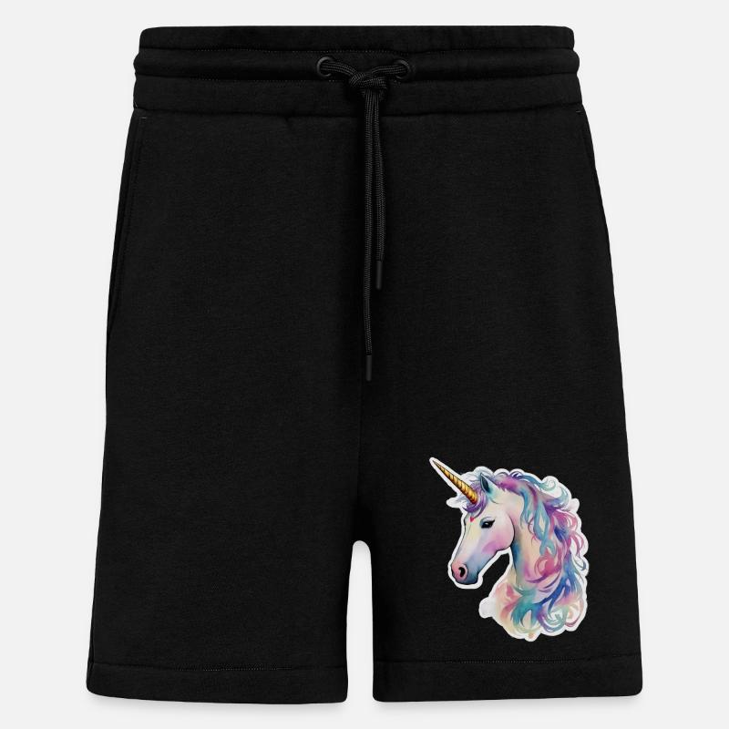 Licorne - Short bio décontracté fabriqué en UE - SOLID BLACK