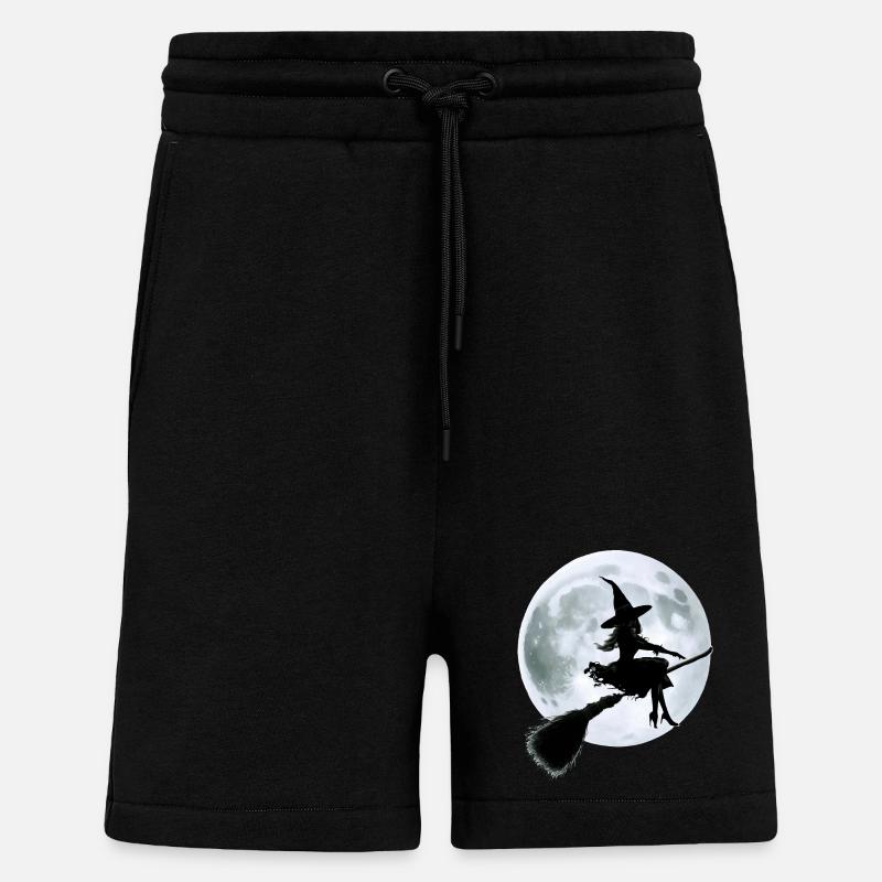 Sorcière sur balai - Short bio décontracté fabriqué en UE - SOLID BLACK