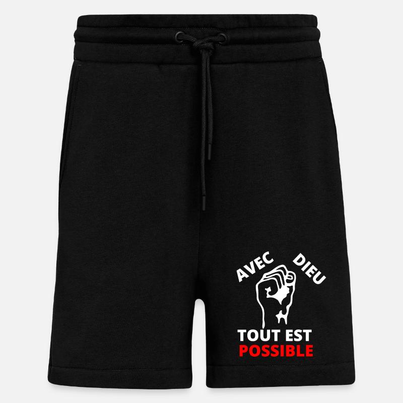Poing revendicatif inspirant message de solidarité - Short bio décontracté fabriqué en UE - SOLID BLACK