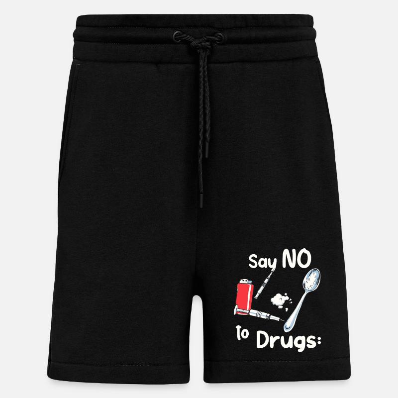 Dites NON à la drogue - Short bio décontracté fabriqué en UE - SOLID BLACK