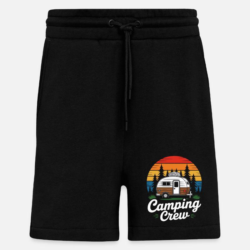 Retro Camping Crew Caravan - Shorts - made by SPREAD - SOLID BLACK