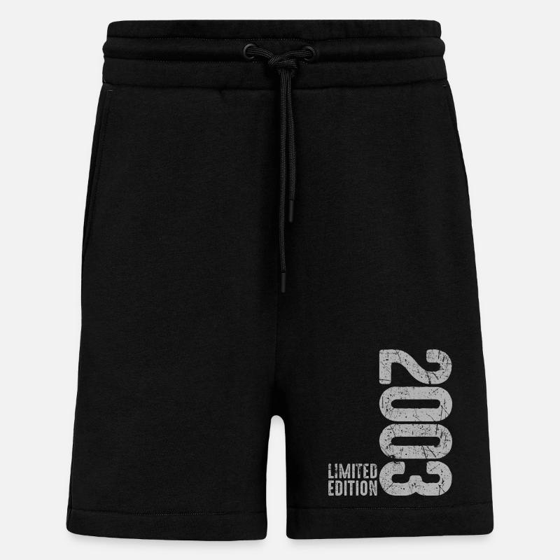 Millésime 2003 – 23e anniversaire Millésime 2003 - Short bio décontracté fabriqué en UE - SOLID BLACK