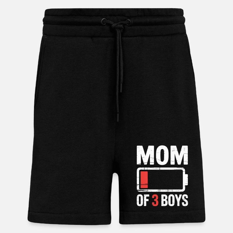 Mutter von 3 Jungen, Batterie leer - Shorts - made by SPREAD - SOLID BLACK