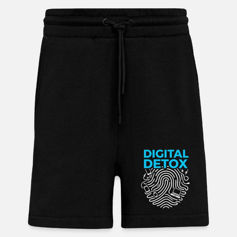 Détox numérique - Short bio décontracté fabriqué en UE - SOLID BLACK