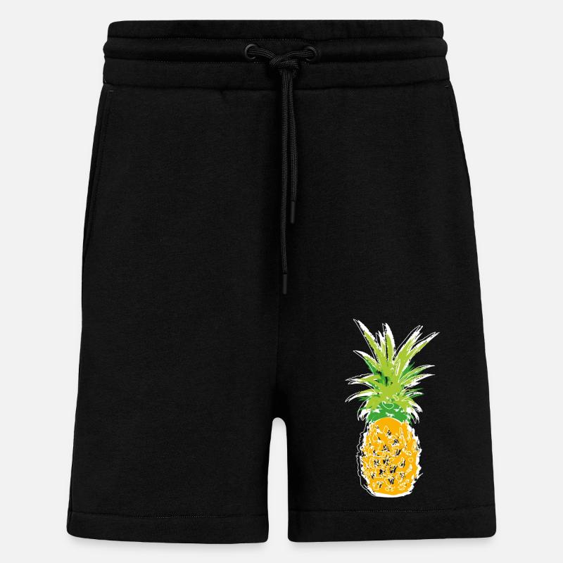Ananas Scribble - Shorts - made by SPREAD - SOLID BLACK