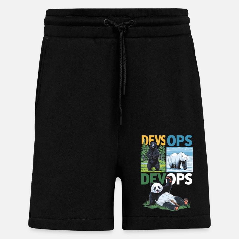 Devops - Short bio décontracté fabriqué en UE - SOLID BLACK