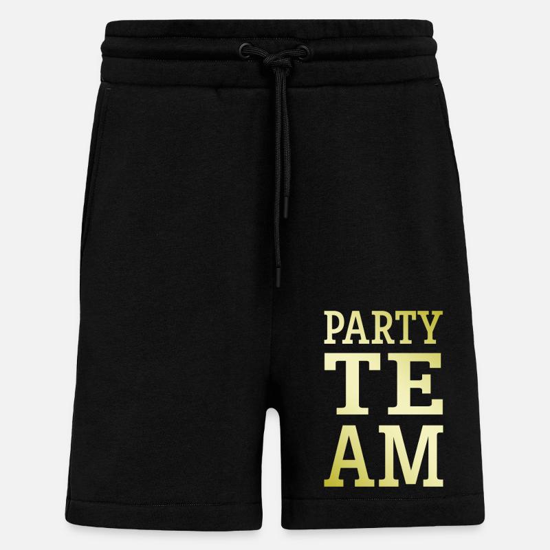 Équipe de fête - Short bio décontracté fabriqué en UE - SOLID BLACK