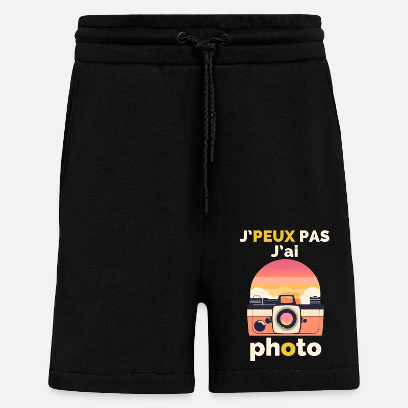 J'peux Pas, J'ai Photo - Short bio décontracté fabriqué en UE - SOLID BLACK