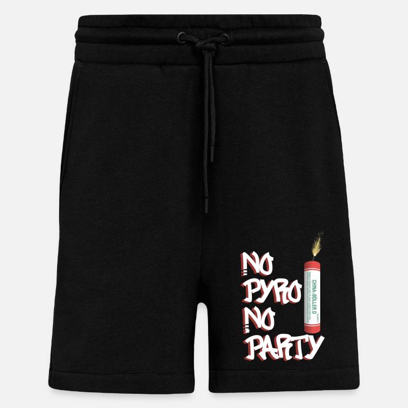 No Pyro No Party - Shorts - made by SPREAD - SOLID BLACK