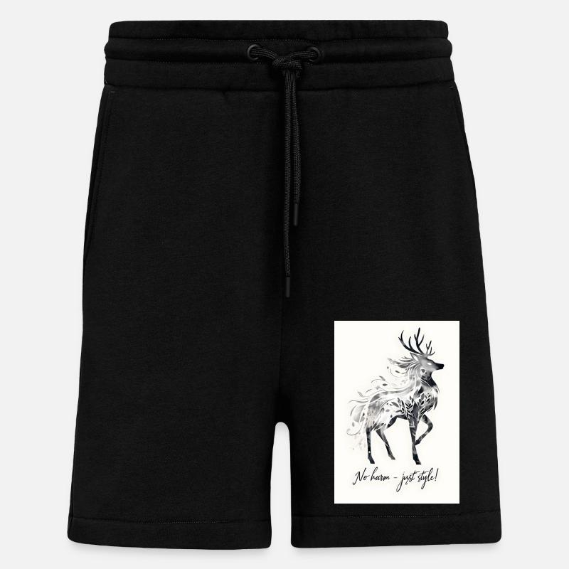 Hirsch Tier Spruch Geschenk - Shorts - made by SPREAD - SOLID BLACK