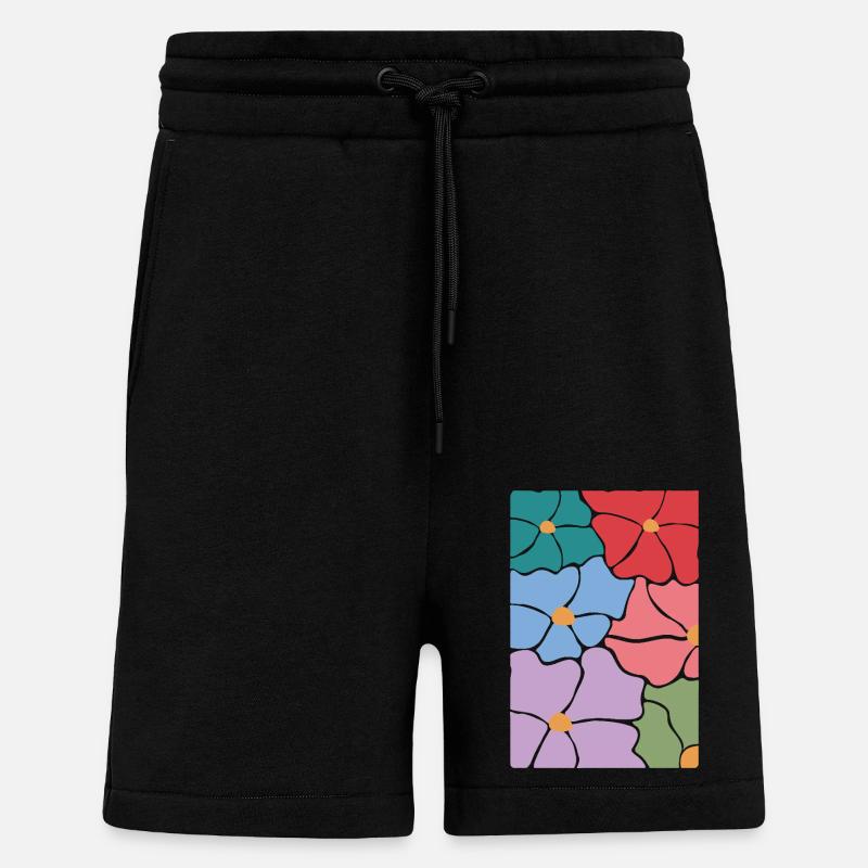 Boho Flora Flowers - Shorts - made by SPREAD - SOLID BLACK