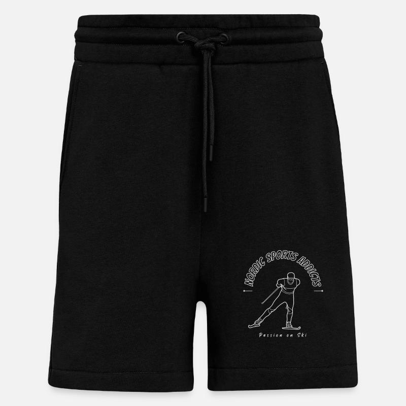 Passion sur le ski - Short bio décontracté fabriqué en UE - SOLID BLACK