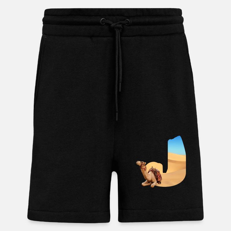 désert avec kamel j - Short bio décontracté fabriqué en UE - SOLID BLACK