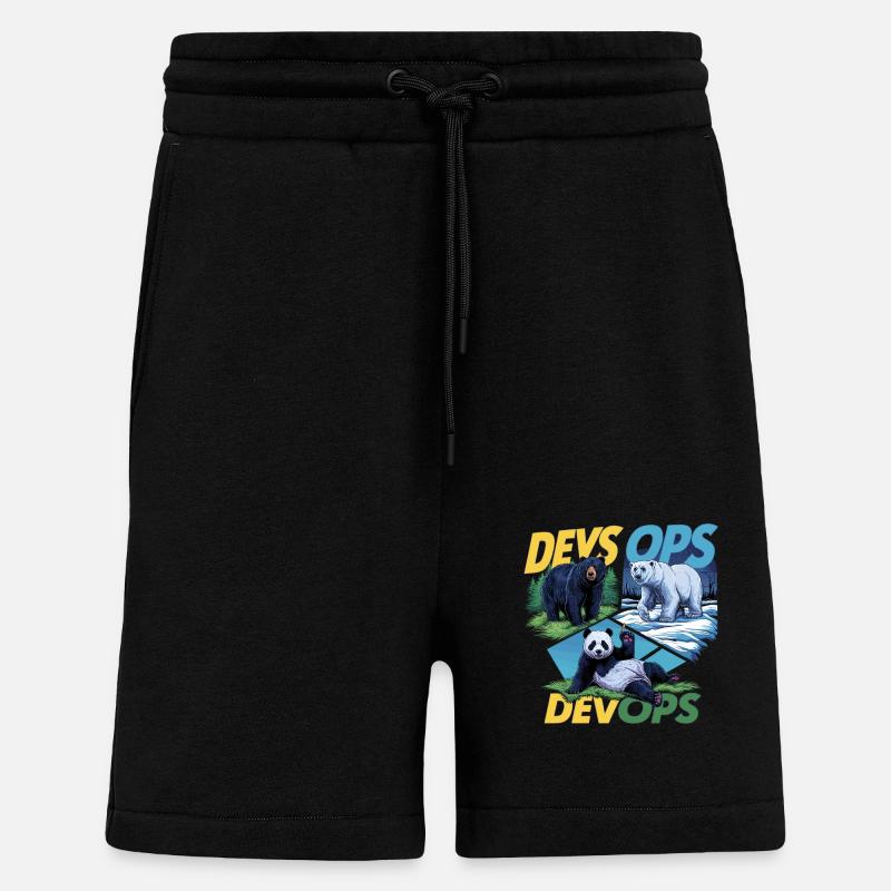 Devops - Short bio décontracté fabriqué en UE - SOLID BLACK