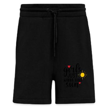 Les filles veulent juste avoir le soleil - Short bio décontracté fabriqué en UE - SOLID BLACK - Devant
