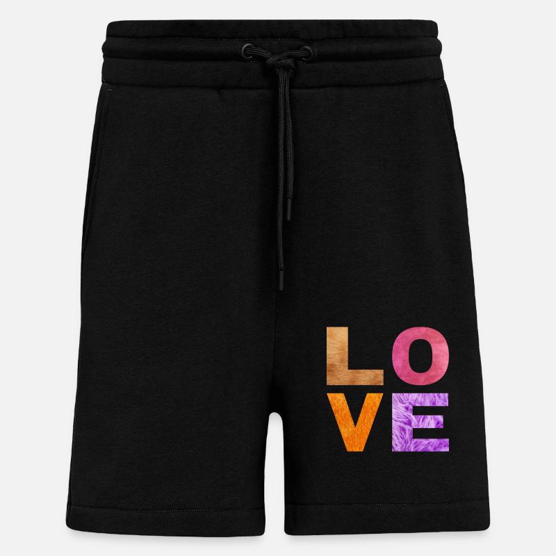 L O V E - Short bio décontracté fabriqué en UE - SOLID BLACK
