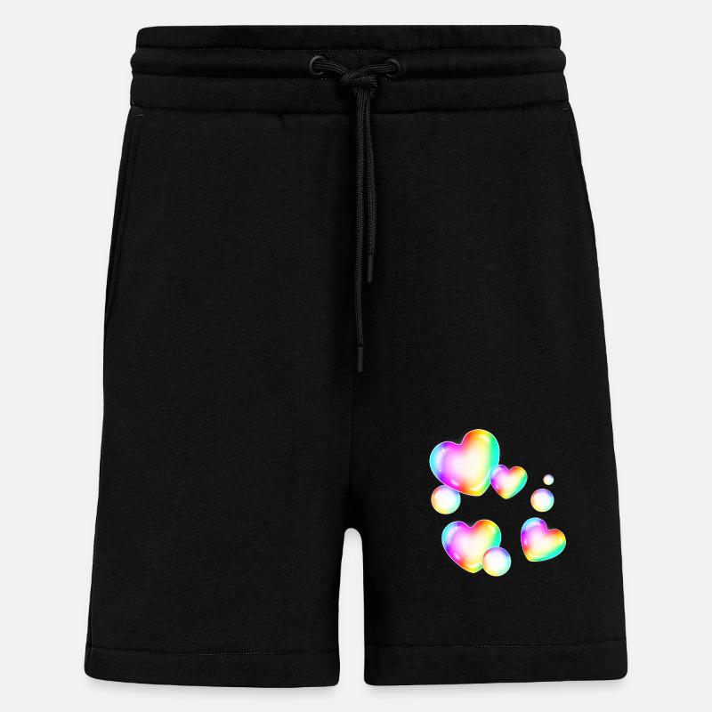 bunte Seifenblasen Herzform - Shorts - made by SPREAD - SOLID BLACK