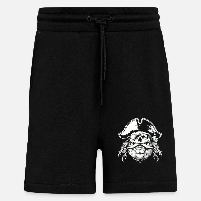 crâne de pirate - Short bio décontracté fabriqué en UE - SOLID BLACK