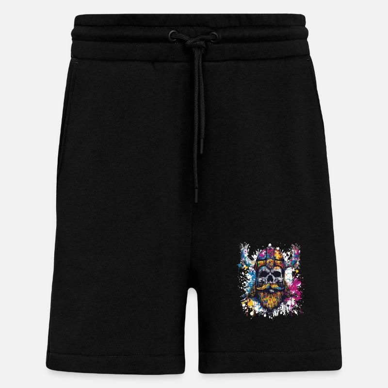 Viking Skull - Shorts - made by SPREAD - SOLID BLACK