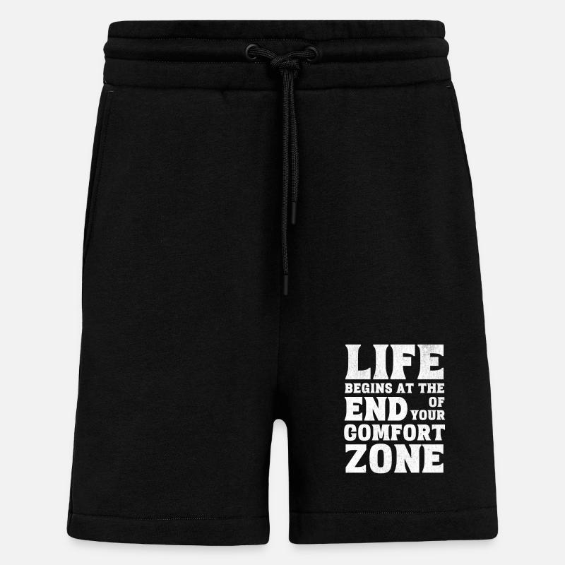 Komfortzone Statement Motivation Leben - Shorts - made by SPREAD - SOLID BLACK
