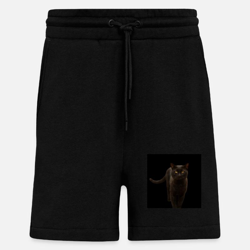 schwarze Katze Kätzchen Katze - Shorts - made by SPREAD - SOLID BLACK