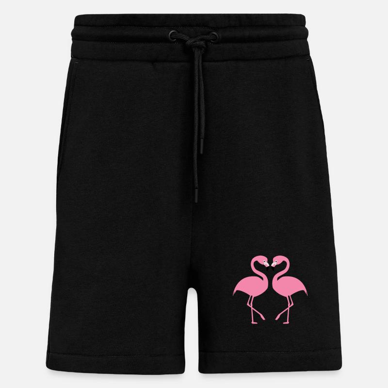 Flamingos - Shorts - made by SPREAD - SOLID BLACK
