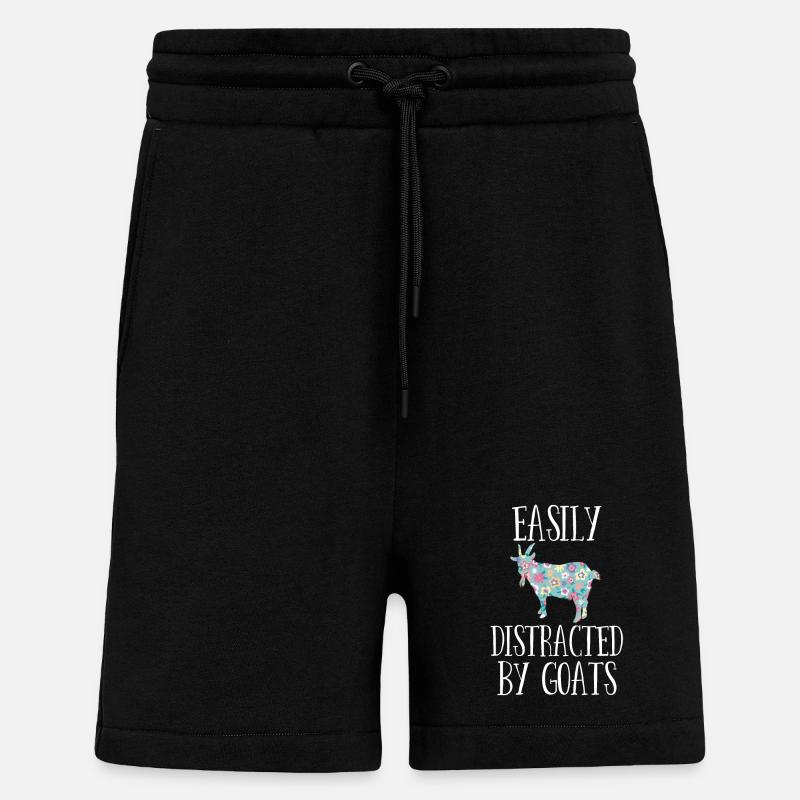 Facilement distrait par les chèvres - Short bio décontracté fabriqué en UE - SOLID BLACK