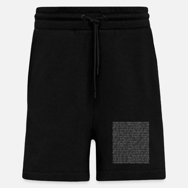 Logo de code binaire - Short bio décontracté fabriqué en UE - SOLID BLACK