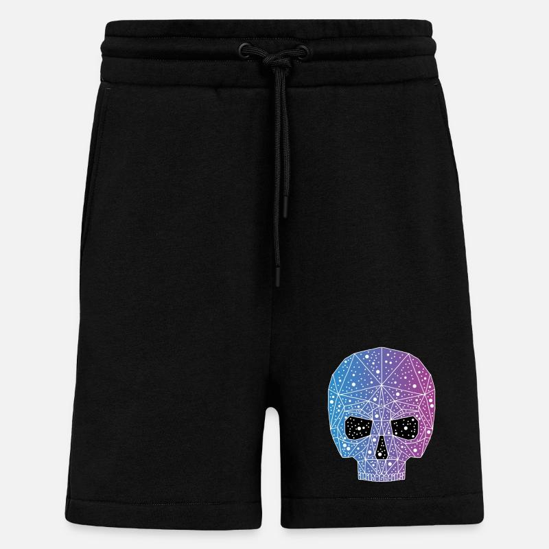 Tête de mort galactique - Short bio décontracté fabriqué en UE - SOLID BLACK
