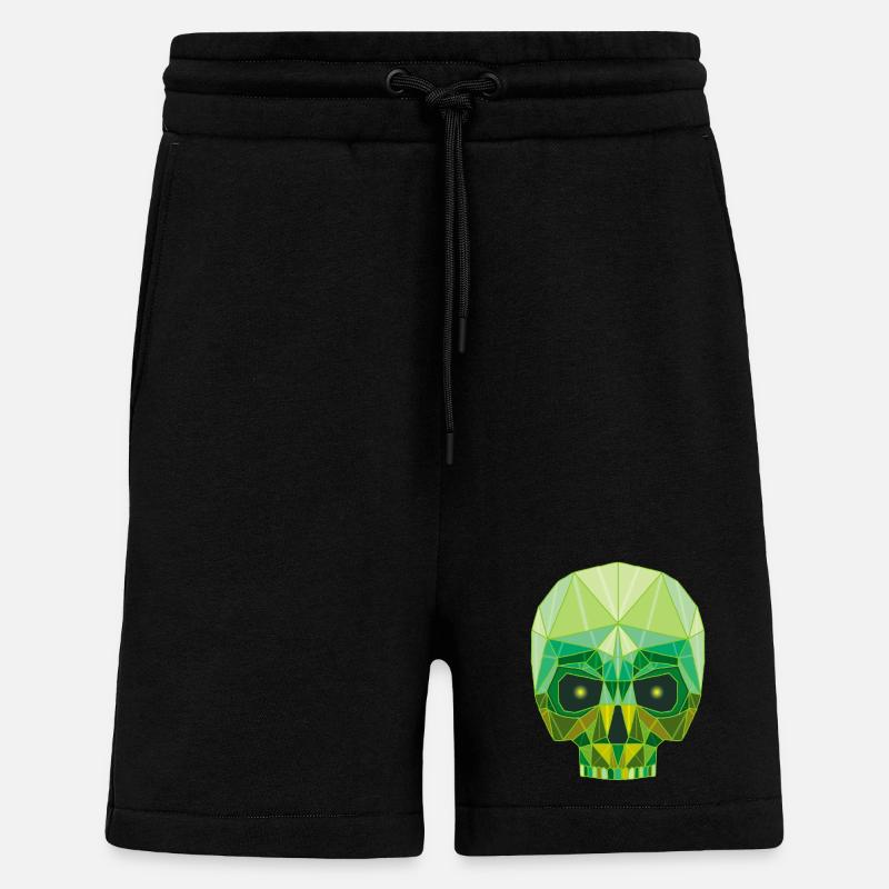 Smaragdgrüner Todeskopf - Shorts - made by SPREAD - SOLID BLACK