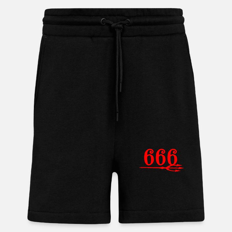 666 Devils Trident - Short bio décontracté fabriqué en UE - SOLID BLACK
