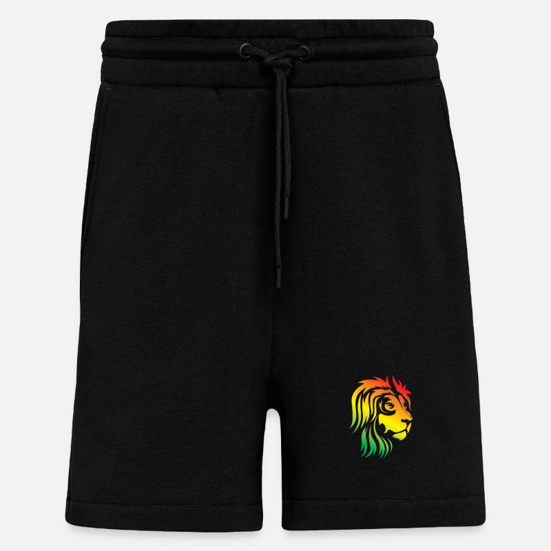 Regenbogenlöwe Kopf - Shorts - made by SPREAD - SOLID BLACK