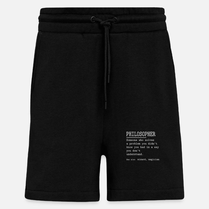 PHILOSOPHE - Short bio décontracté fabriqué en UE - SOLID BLACK