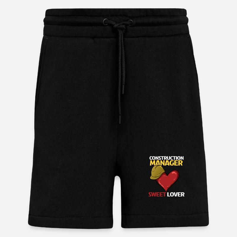 Construction Worker Heart Love Design - Shorts - made by SPREAD - SOLID BLACK