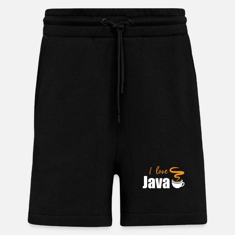 J'aime Java - Short bio décontracté fabriqué en UE - SOLID BLACK