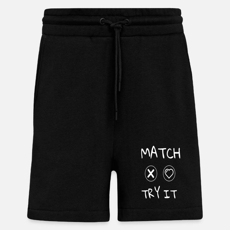 FLIRT Match text Art - Short bio décontracté fabriqué en UE - SOLID BLACK