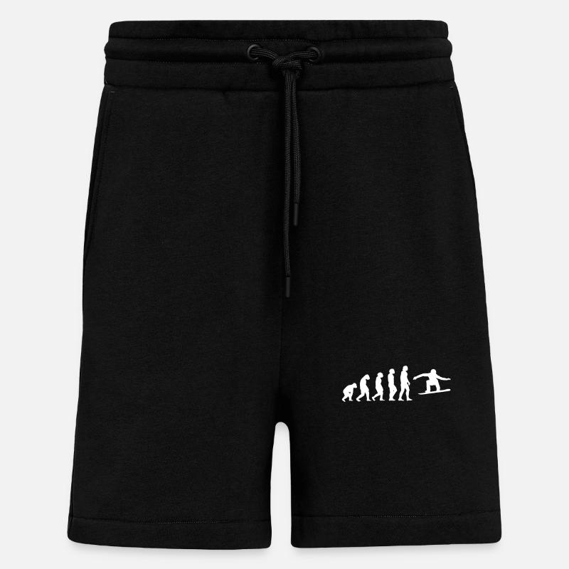 Snowboard Evolution Geschenk - Shorts - made by SPREAD - SOLID BLACK
